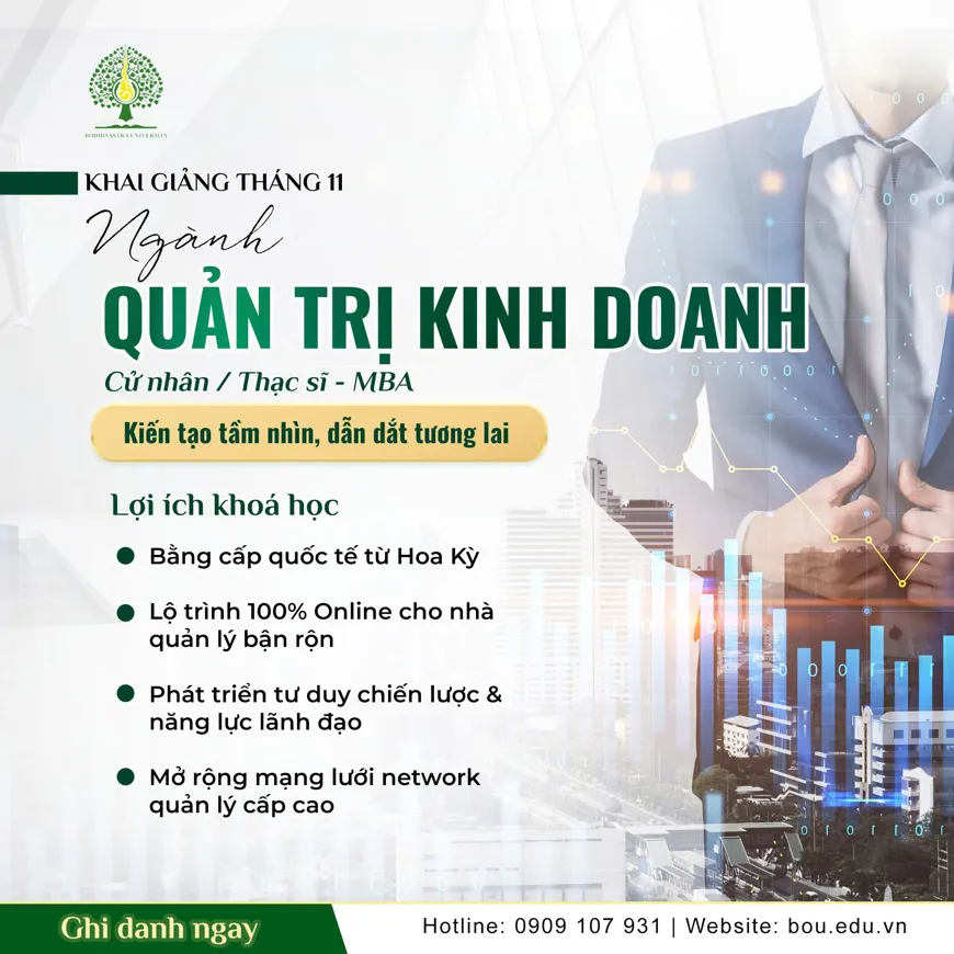 TUYỂN SINH CỬ NHÂN THẠC SĨ QUẢN TRỊ KINH DOANH BẰNG CẤP QUỐC TẾ